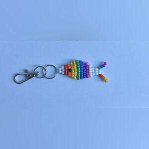 Colorful Beaded Fish Keychain